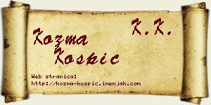 Kozma Košpić vizit kartica